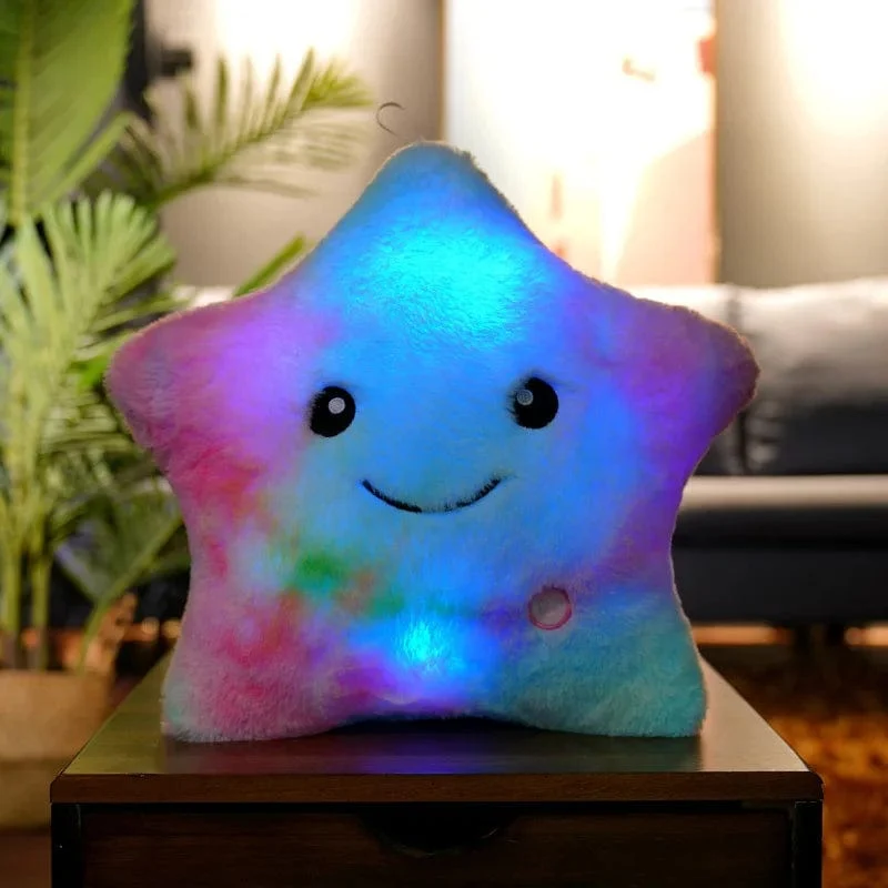 34CM Kreatives Spielzeug Leuchtendes Kissen Weiche Angefüllte Plüsch Leuchtende Bunte Sterne Kissen Led Licht Spielzeug Geschenk Für Kinder Kinder Mädchen