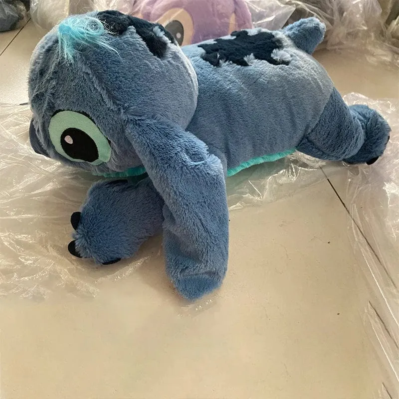 Disney 45/60/80cm Stitch Puppe Plüsch Spielzeug Lilo & Stitch Plüsch Puppe Weiches Kissen Bauchlage dunkel/hellblau Niedlichen Spielzeug Geschenke