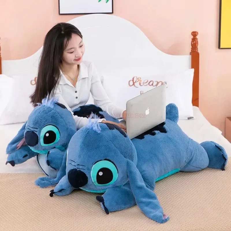 Disney 45/60/80cm Stitch Puppe Plüsch Spielzeug Lilo & Stitch Plüsch Puppe Weiches Kissen Bauchlage dunkel/hellblau Niedlichen Spielzeug Geschenke