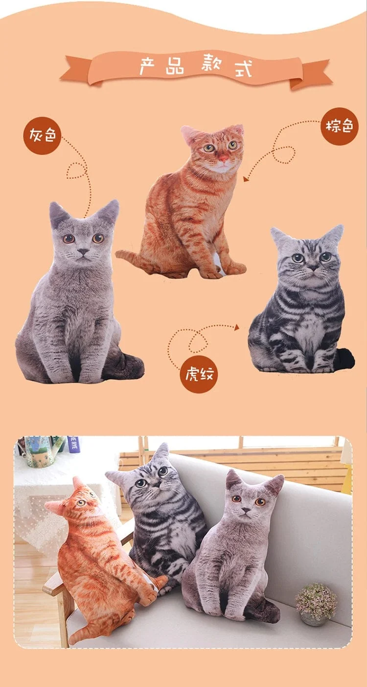 1 stück 50 cm Simulation Plüsch Katze Kissen Weiche Kuscheltiere Kissen Sofa Decor Cartoon Plüsch Spielzeug für Kinder Kinder Geschenk