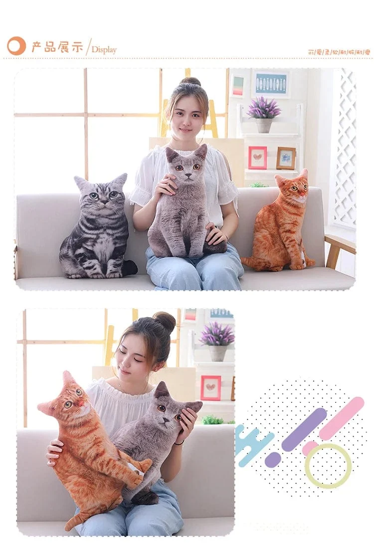 1 stück 50 cm Simulation Plüsch Katze Kissen Weiche Kuscheltiere Kissen Sofa Decor Cartoon Plüsch Spielzeug für Kinder Kinder Geschenk