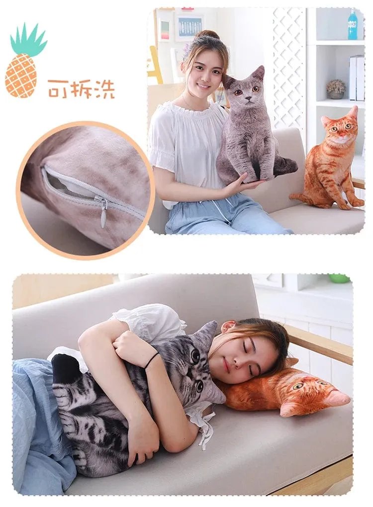 1 stück 50 cm Simulation Plüsch Katze Kissen Weiche Kuscheltiere Kissen Sofa Decor Cartoon Plüsch Spielzeug für Kinder Kinder Geschenk