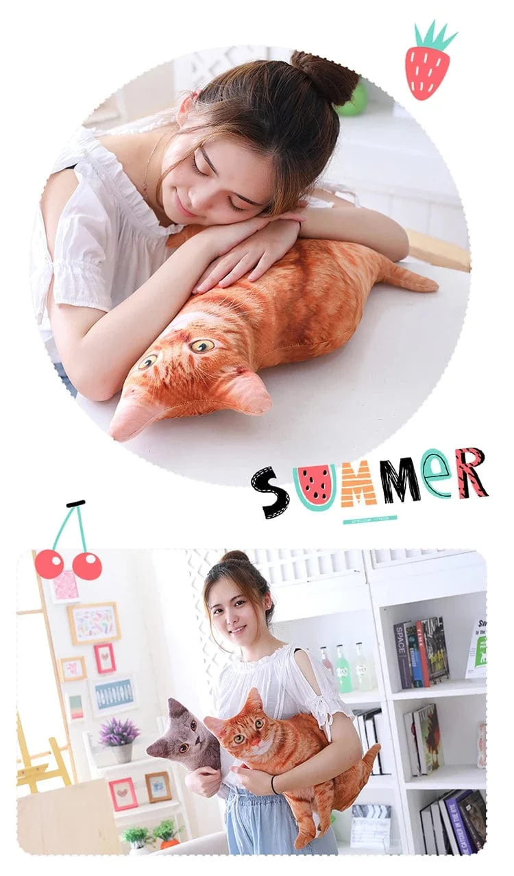 1 stück 50 cm Simulation Plüsch Katze Kissen Weiche Kuscheltiere Kissen Sofa Decor Cartoon Plüsch Spielzeug für Kinder Kinder Geschenk