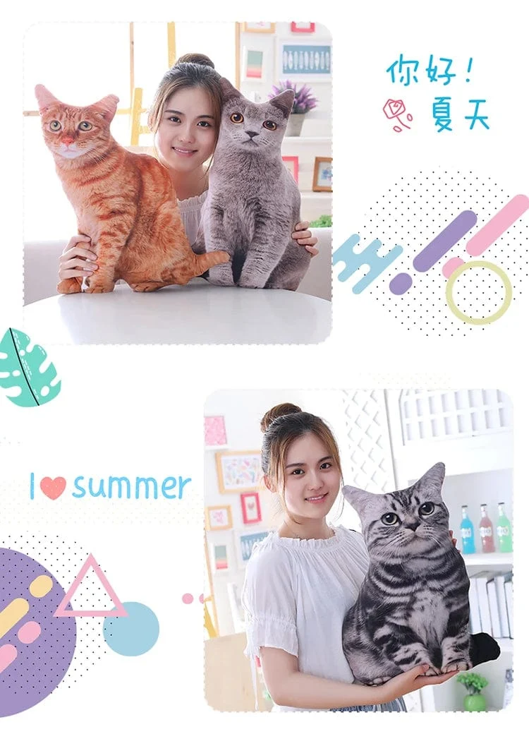 1 stück 50 cm Simulation Plüsch Katze Kissen Weiche Kuscheltiere Kissen Sofa Decor Cartoon Plüsch Spielzeug für Kinder Kinder Geschenk