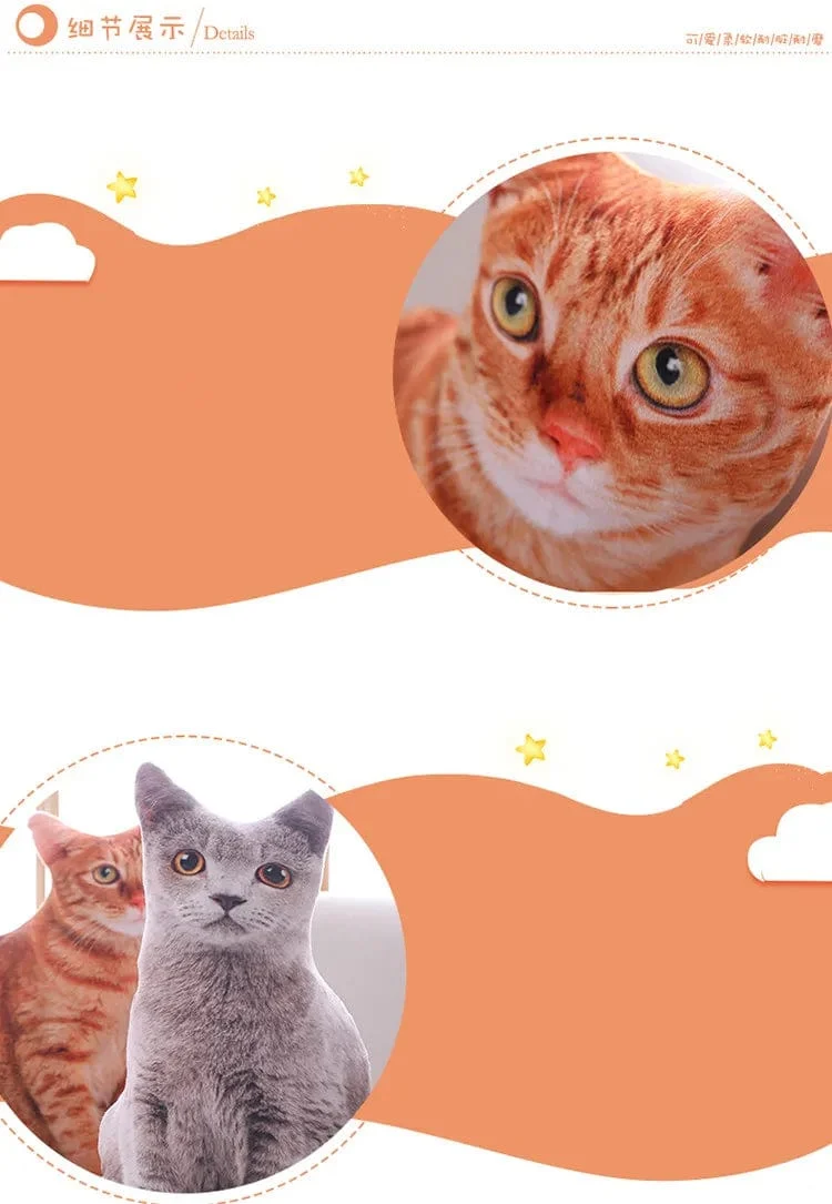 1 stück 50 cm Simulation Plüsch Katze Kissen Weiche Kuscheltiere Kissen Sofa Decor Cartoon Plüsch Spielzeug für Kinder Kinder Geschenk