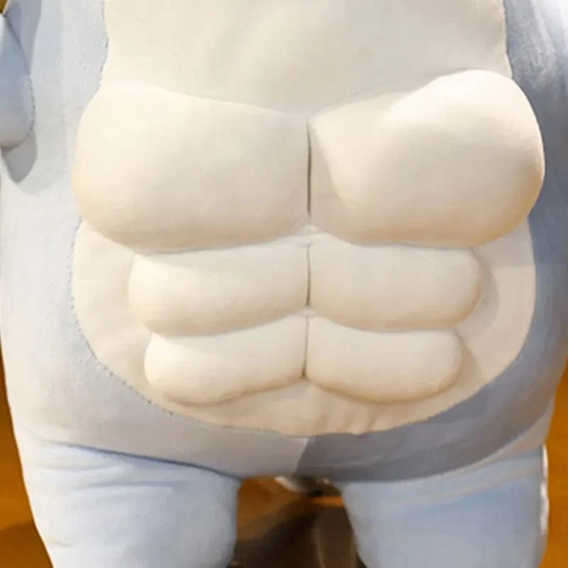 40CM Muscle Shark Plüsch Puppe Niedlich Ausgearbeitet Hai Gefüllte Cartoon Spielzeug Starke Tier Kissen Für Mädchen Freund Geschenke