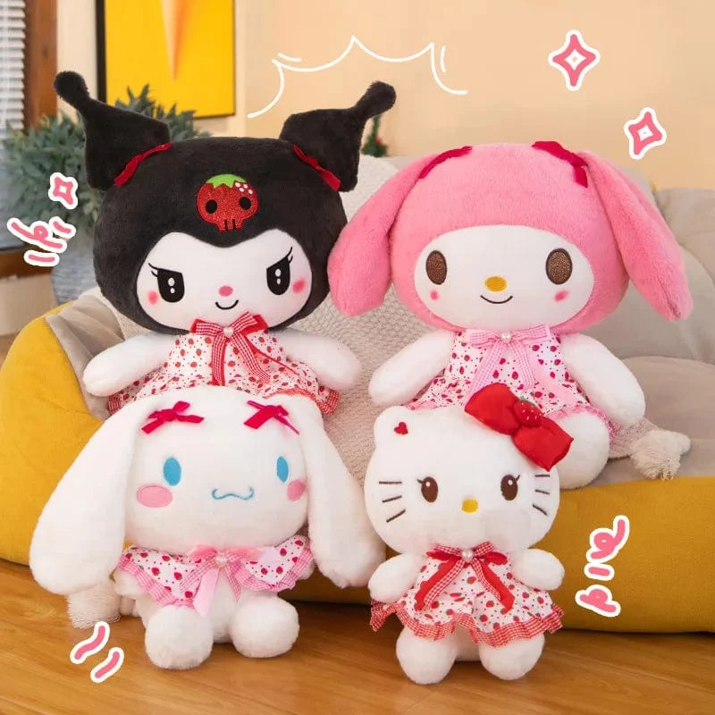 Sanrio Kawali Kuromi Hello Kitty My Melody Cinnamoroll Kissen Plüschtiere Plüschtier Schlüsselanhänger Gefüllte Puppe für Kinder Weihnachtsgeschenk