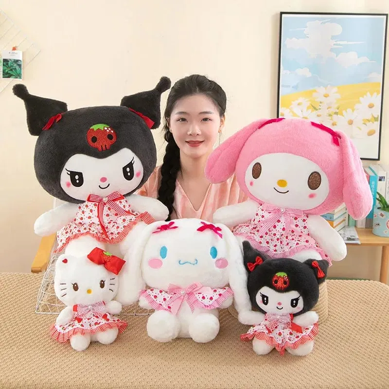 Sanrio Kawali Kuromi Hello Kitty My Melody Cinnamoroll Kissen Plüschtiere Plüschtier Schlüsselanhänger Gefüllte Puppe für Kinder Weihnachtsgeschenk