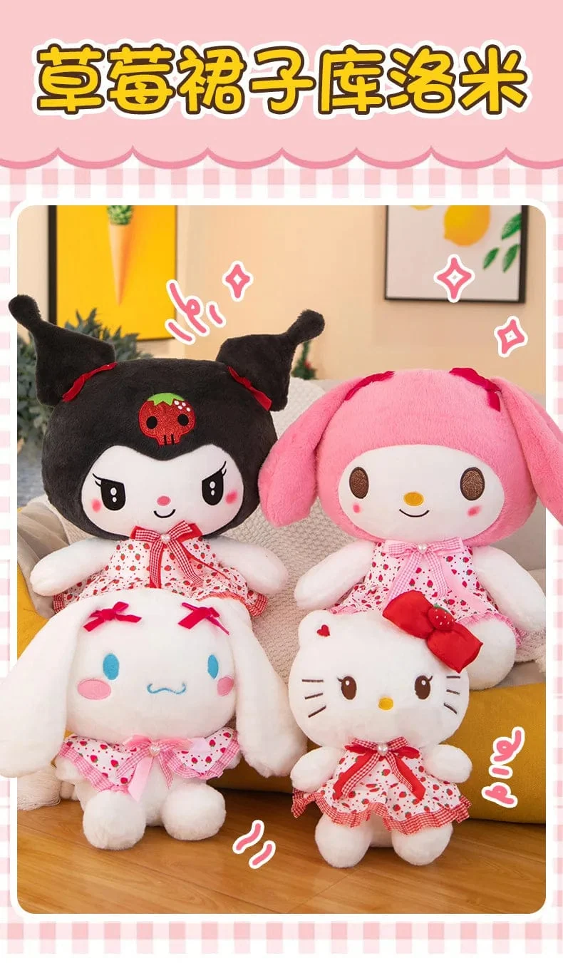 Sanrio Kawali Kuromi Hello Kitty My Melody Cinnamoroll Kissen Plüschtiere Plüschtier Schlüsselanhänger Gefüllte Puppe für Kinder Weihnachtsgeschenk