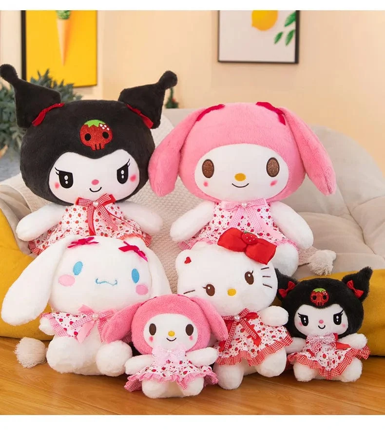 Sanrio Kawali Kuromi Hello Kitty My Melody Cinnamoroll Kissen Plüschtiere Plüschtier Schlüsselanhänger Gefüllte Puppe für Kinder Weihnachtsgeschenk