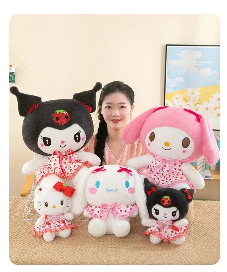 Sanrio Kawali Kuromi Hello Kitty My Melody Cinnamoroll Kissen Plüschtiere Plüschtier Schlüsselanhänger Gefüllte Puppe für Kinder Weihnachtsgeschenk