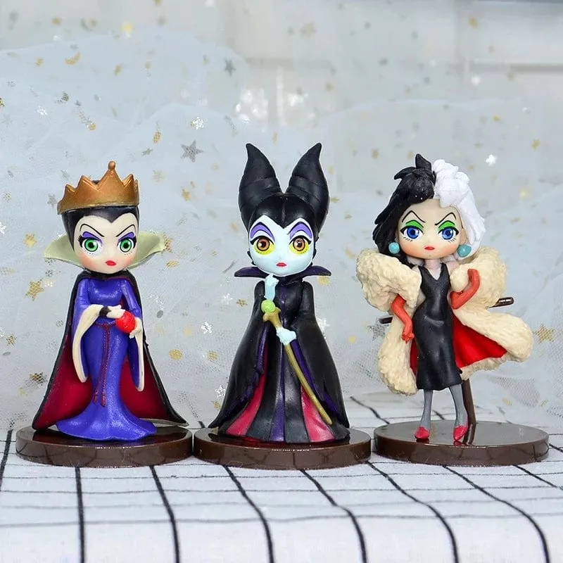 3-teiliges Set Q posket Petit Villains Maleficent Vinyl-Actionfiguren-Sammelfiguren, Modellpuppen, Spielzeug für Kinder, Weihnachtsgeschenk