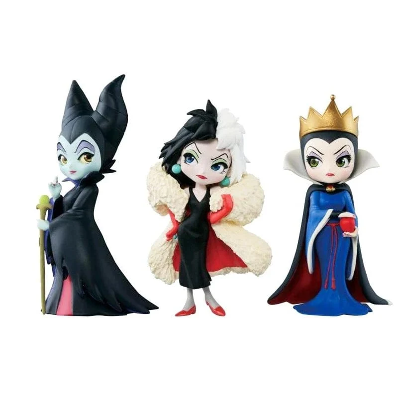 3-teiliges Set Q posket Petit Villains Maleficent Vinyl-Actionfiguren-Sammelfiguren, Modellpuppen, Spielzeug für Kinder, Weihnachtsgeschenk