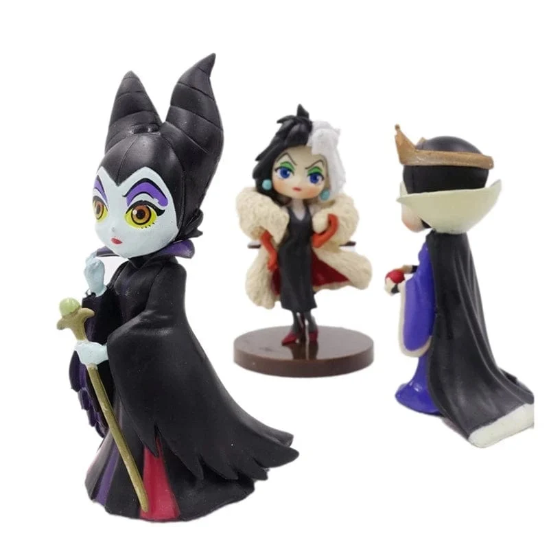 3-teiliges Set Q posket Petit Villains Maleficent Vinyl-Actionfiguren-Sammelfiguren, Modellpuppen, Spielzeug für Kinder, Weihnachtsgeschenk