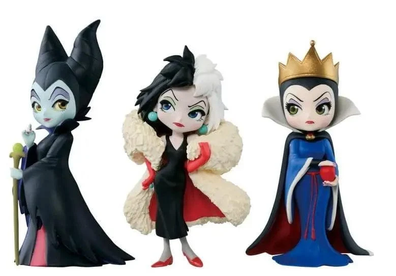 3-teiliges Set Q posket Petit Villains Maleficent Vinyl-Actionfiguren-Sammelfiguren, Modellpuppen, Spielzeug für Kinder, Weihnachtsgeschenk