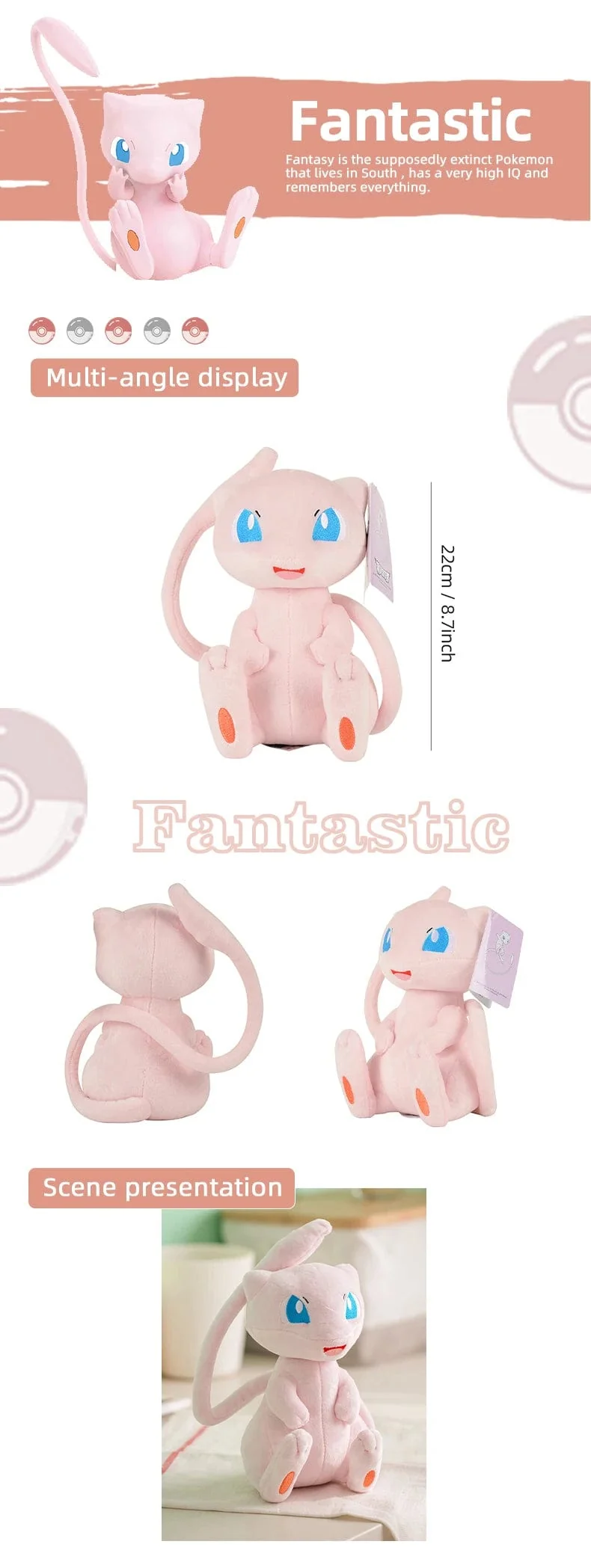 Pokemon Kawaii Pikachu Eevee Mew Charizard Stofftiere Cartoon & Niedliche Plüschpuppe Dekokissen Weihnachten Halloween Tag Geschenk