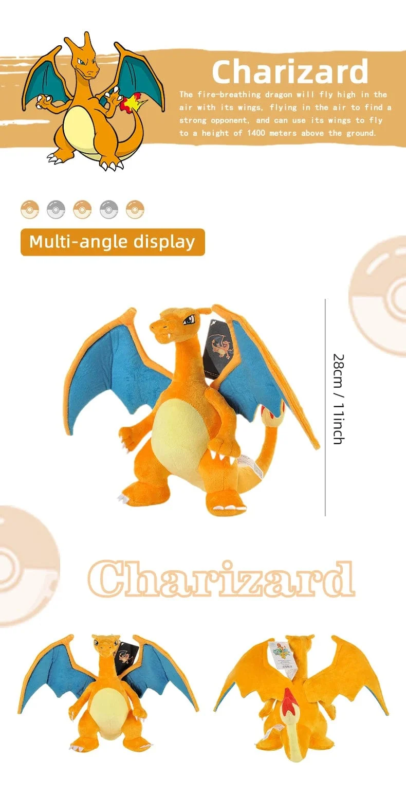 Pokemon Kawaii Pikachu Eevee Mew Charizard Stofftiere Cartoon & Niedliche Plüschpuppe Dekokissen Weihnachten Halloween Tag Geschenk