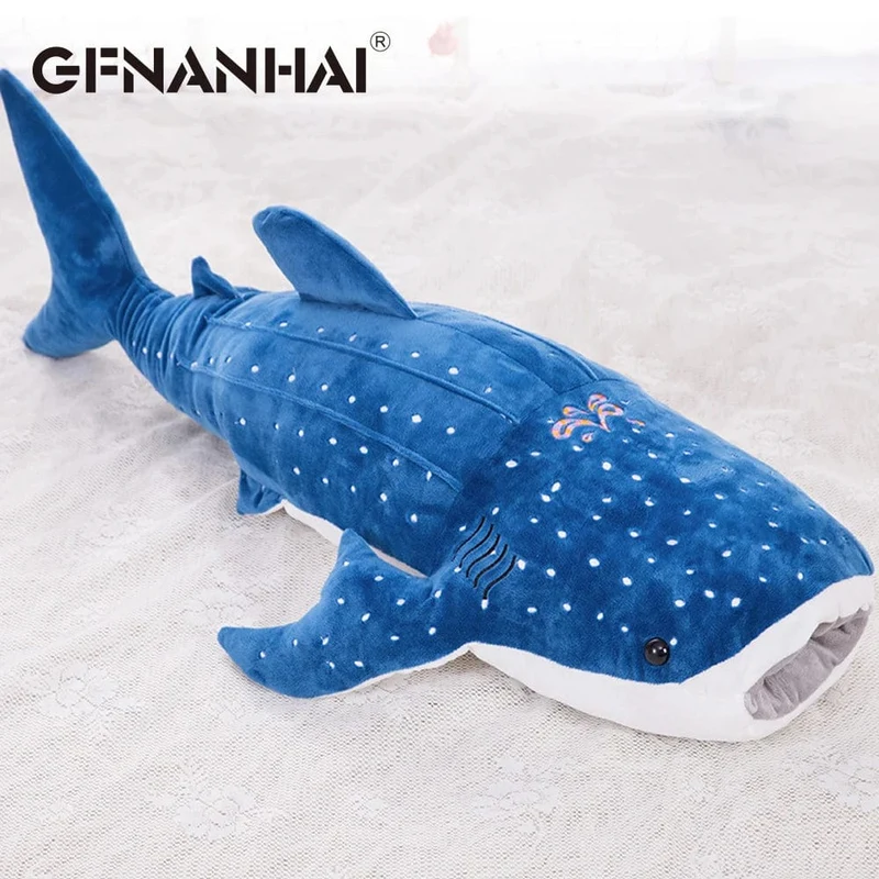 1 stück 56 cm cartoon simulation blauhai plüschtier gefüllte weiche kreative tier whale puppen kissen für kinder geburtstag gif