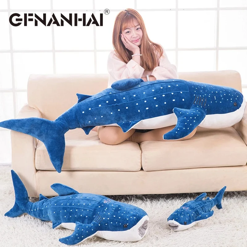 1 stück 56 cm cartoon simulation blauhai plüschtier gefüllte weiche kreative tier whale puppen kissen für kinder geburtstag gif