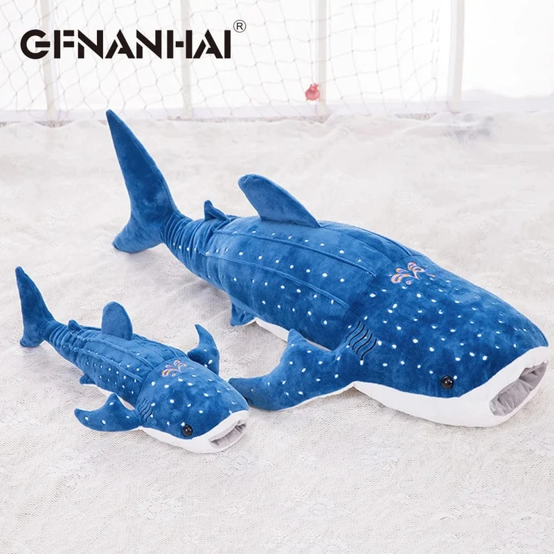 1 stück 56 cm cartoon simulation blauhai plüschtier gefüllte weiche kreative tier whale puppen kissen für kinder geburtstag gif