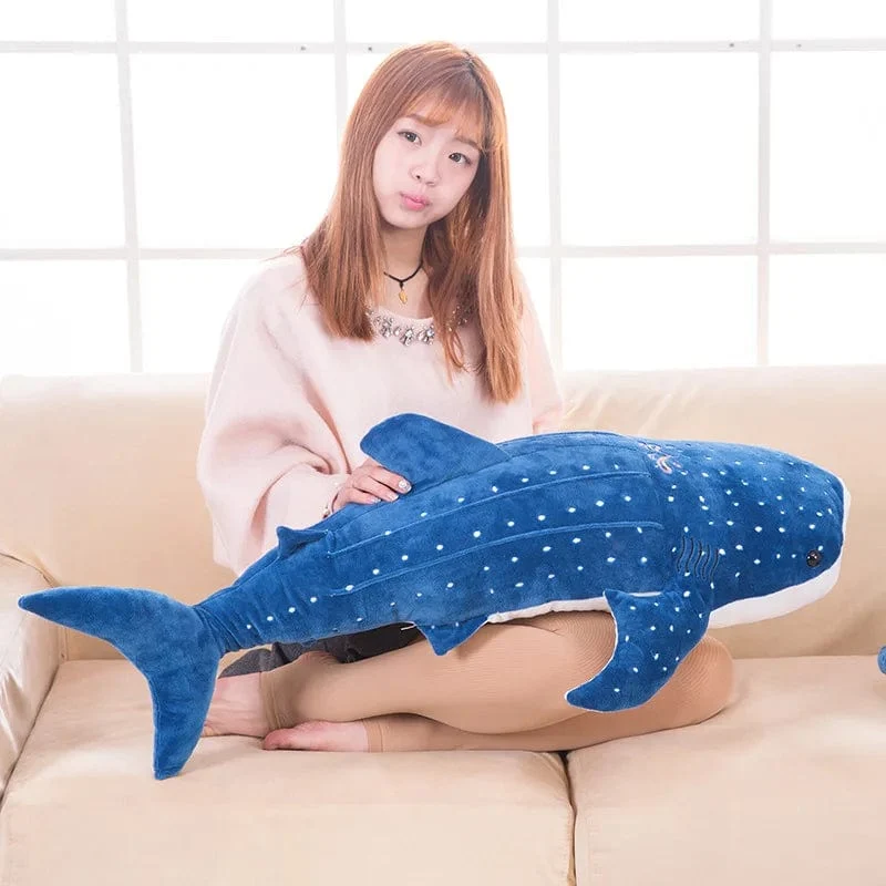 1 stück 56 cm cartoon simulation blauhai plüschtier gefüllte weiche kreative tier whale puppen kissen für kinder geburtstag gif