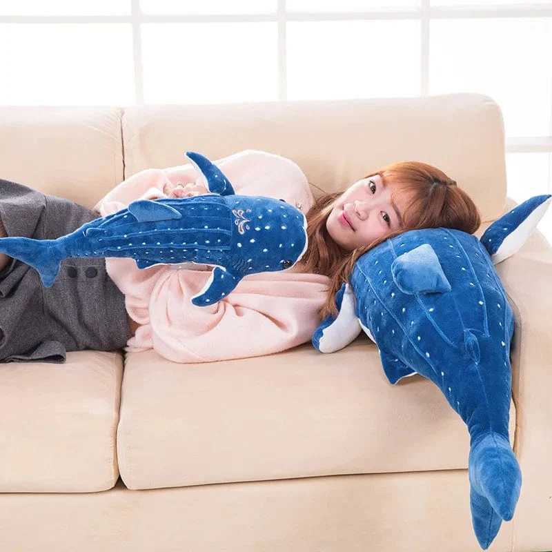 1 stück 56 cm cartoon simulation blauhai plüschtier gefüllte weiche kreative tier whale puppen kissen für kinder geburtstag gif