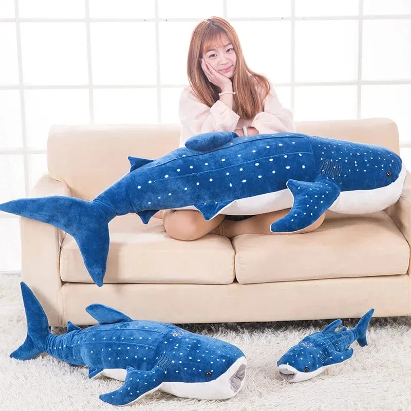 1 stück 56 cm cartoon simulation blauhai plüschtier gefüllte weiche kreative tier whale puppen kissen für kinder geburtstag gif
