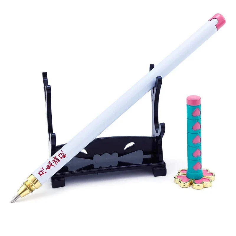 20CM Anime Demon Slayer Schwert Modell Gel Stift Kimetsu No Yaiba Tanjirou Waffe Schwarz Refill Cosplay Prop Student Geschenk Box Paket