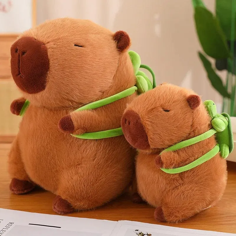 Flauschige Capybara-Plüschpuppe Kawaii Capybara mit Schildkröte Stofftier Kuscheltiere Kinder Juguetes Geburtstagsgeschenk Wohnkultur