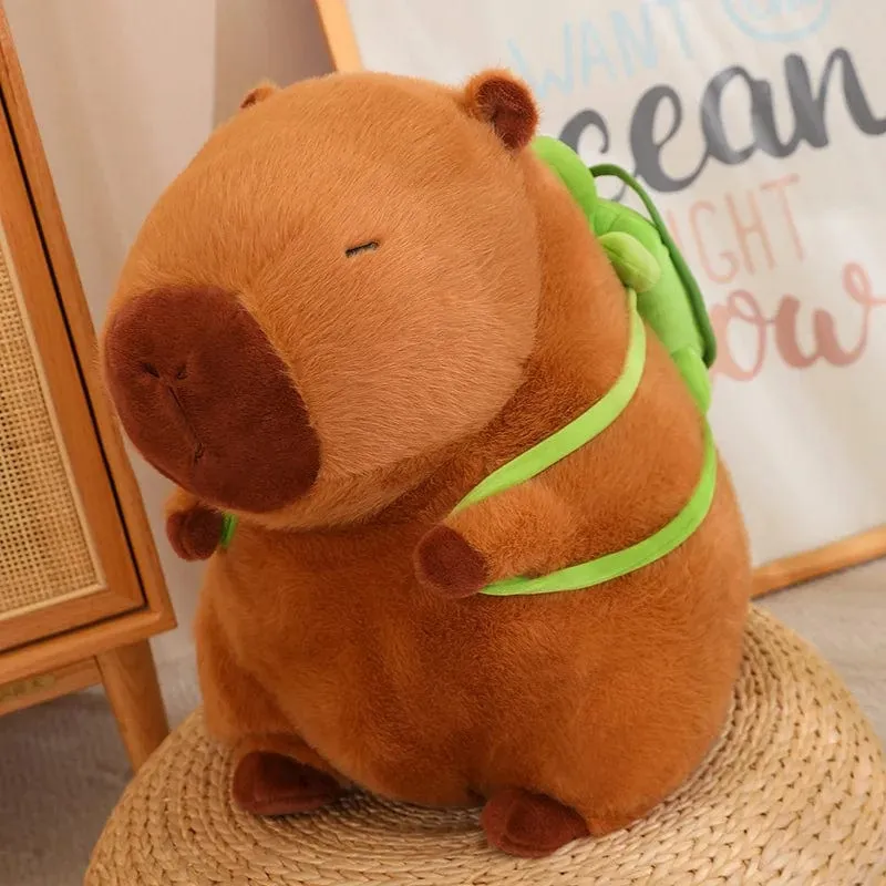 Flauschige Capybara-Plüschpuppe Kawaii Capybara mit Schildkröte Stofftier Kuscheltiere Kinder Juguetes Geburtstagsgeschenk Wohnkultur