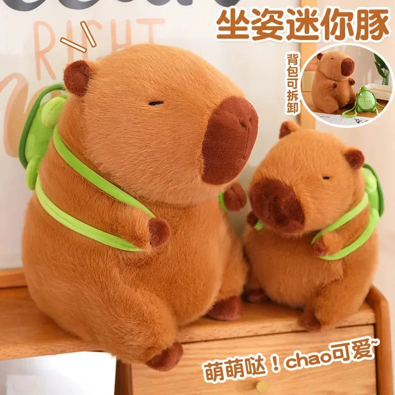 Flauschige Capybara-Plüschpuppe Kawaii Capybara mit Schildkröte Stofftier Kuscheltiere Kinder Juguetes Geburtstagsgeschenk Wohnkultur