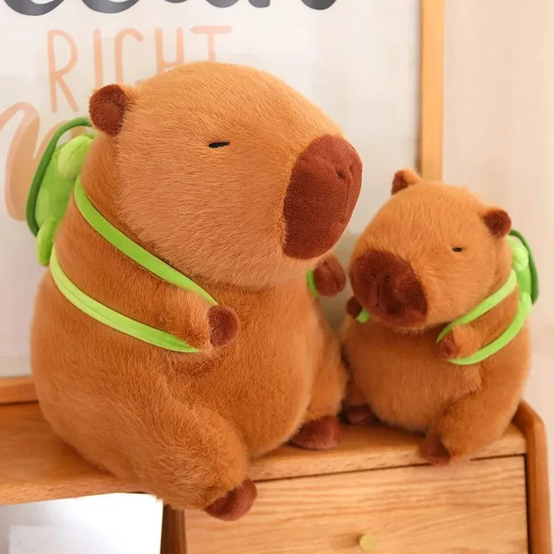 Flauschige Capybara-Plüschpuppe Kawaii Capybara mit Schildkröte Stofftier Kuscheltiere Kinder Juguetes Geburtstagsgeschenk Wohnkultur