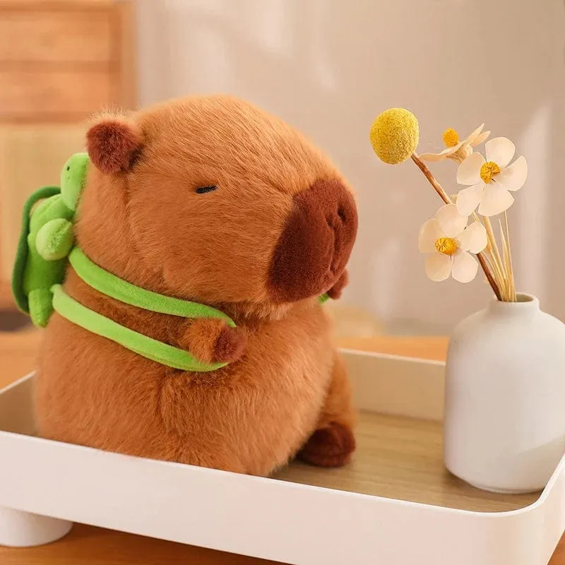 Flauschige Capybara-Plüschpuppe Kawaii Capybara mit Schildkröte Stofftier Kuscheltiere Kinder Juguetes Geburtstagsgeschenk Wohnkultur