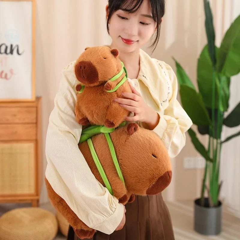 Flauschige Capybara-Plüschpuppe Kawaii Capybara mit Schildkröte Stofftier Kuscheltiere Kinder Juguetes Geburtstagsgeschenk Wohnkultur