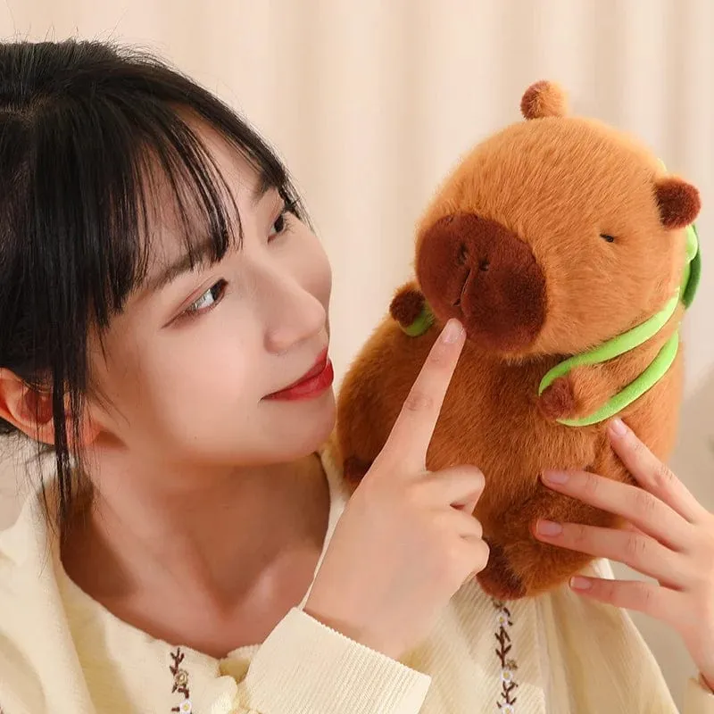Flauschige Capybara-Plüschpuppe Kawaii Capybara mit Schildkröte Stofftier Kuscheltiere Kinder Juguetes Geburtstagsgeschenk Wohnkultur