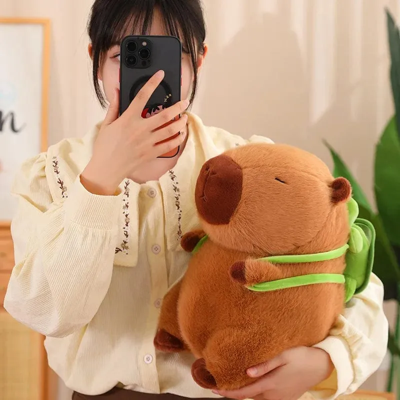 Flauschige Capybara-Plüschpuppe Kawaii Capybara mit Schildkröte Stofftier Kuscheltiere Kinder Juguetes Geburtstagsgeschenk Wohnkultur