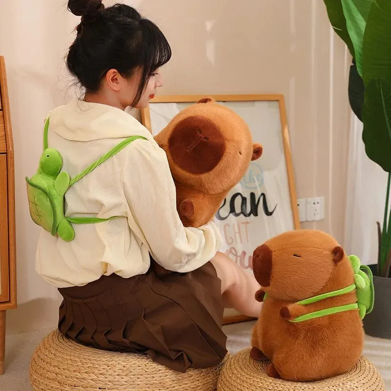 Flauschige Capybara-Plüschpuppe Kawaii Capybara mit Schildkröte Stofftier Kuscheltiere Kinder Juguetes Geburtstagsgeschenk Wohnkultur