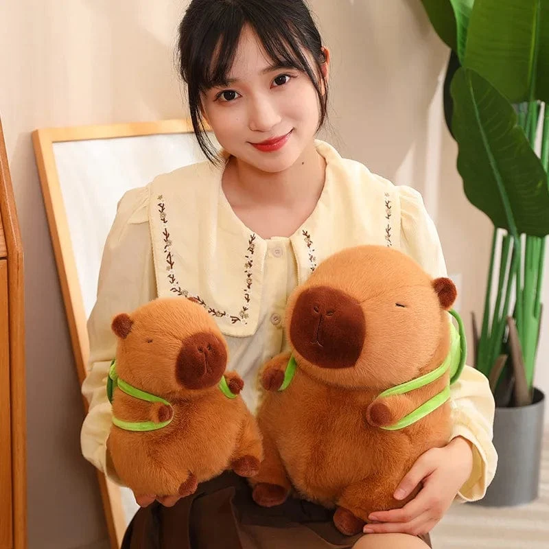 Flauschige Capybara-Plüschpuppe Kawaii Capybara mit Schildkröte Stofftier Kuscheltiere Kinder Juguetes Geburtstagsgeschenk Wohnkultur