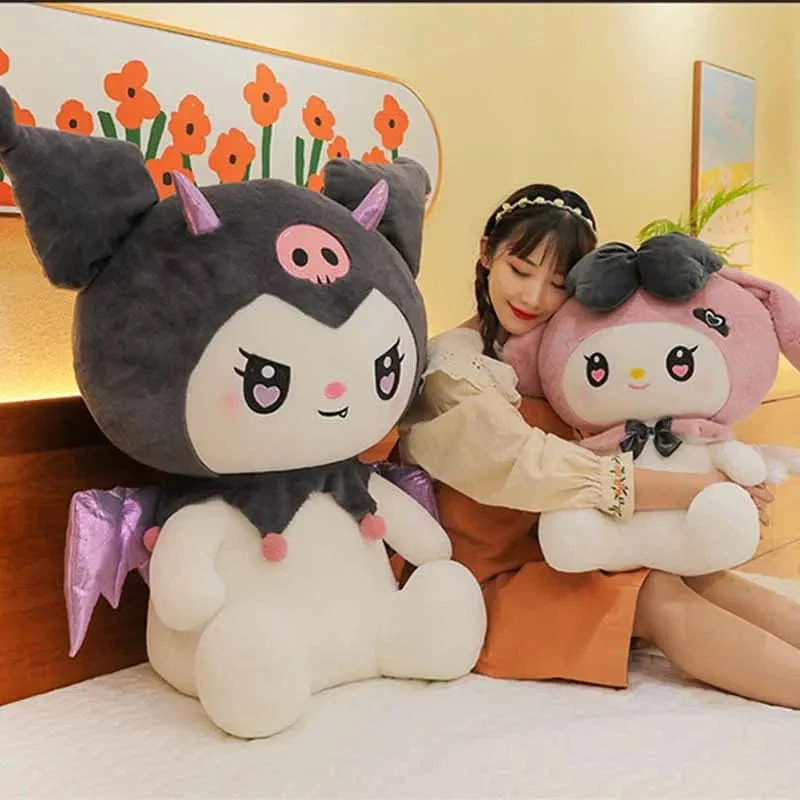 40CM Süße Sanrio Plushie Puppe Cartoon Kuromi Gefüllte Plüsch Puppe Melodie Plüsch Spielzeug Kissen Zimmer Dekoration Kinder Geburtstag Geschenke