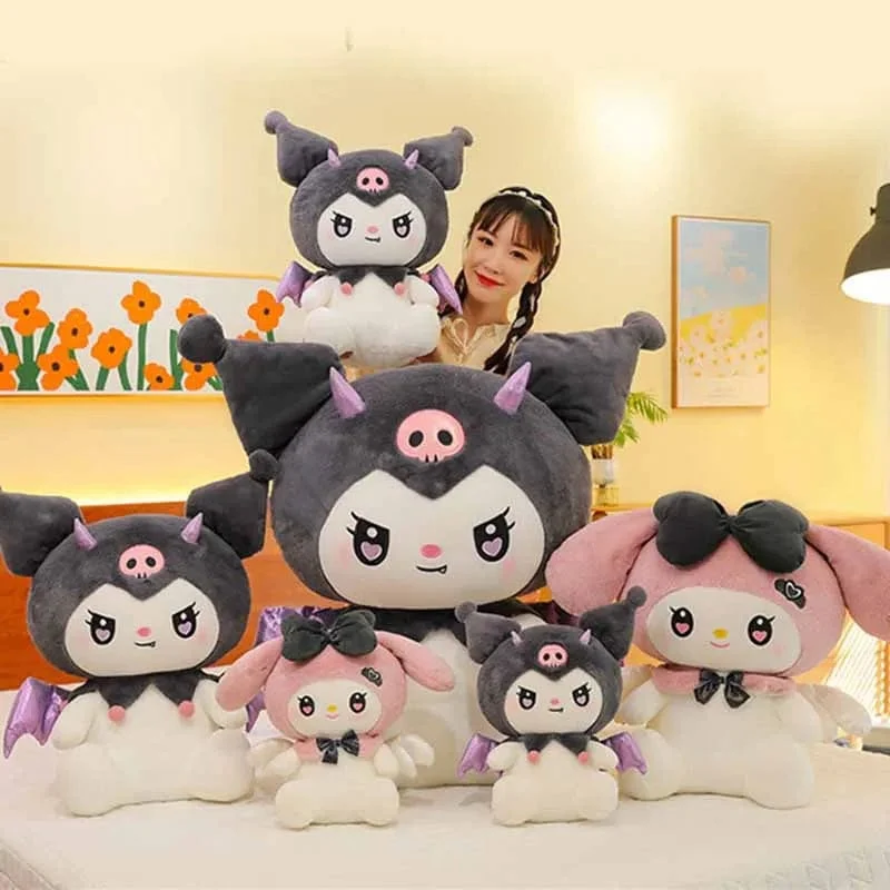 40CM Süße Sanrio Plushie Puppe Cartoon Kuromi Gefüllte Plüsch Puppe Melodie Plüsch Spielzeug Kissen Zimmer Dekoration Kinder Geburtstag Geschenke