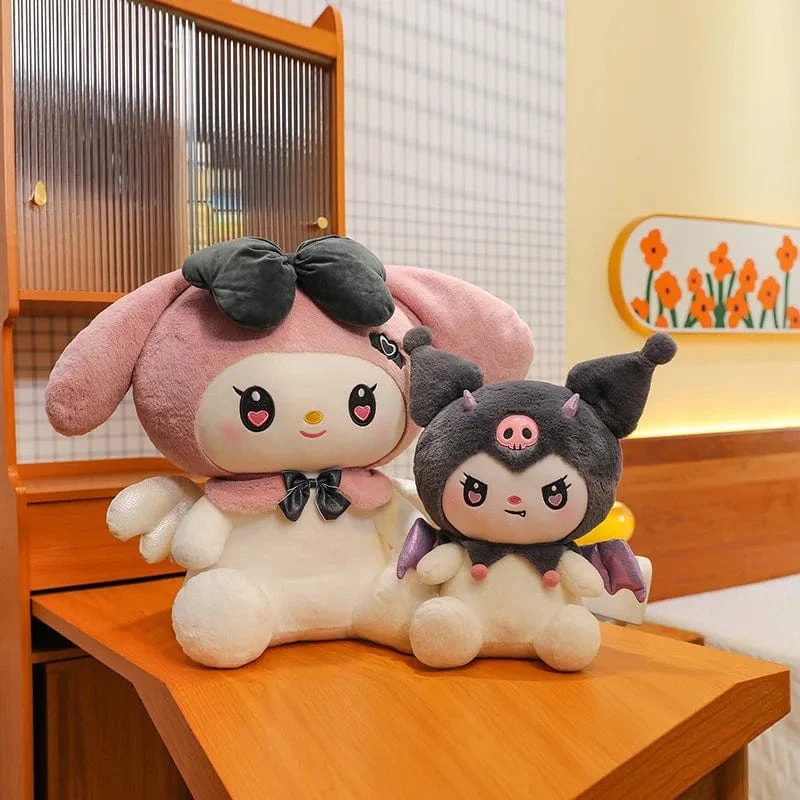 40CM Süße Sanrio Plushie Puppe Cartoon Kuromi Gefüllte Plüsch Puppe Melodie Plüsch Spielzeug Kissen Zimmer Dekoration Kinder Geburtstag Geschenke