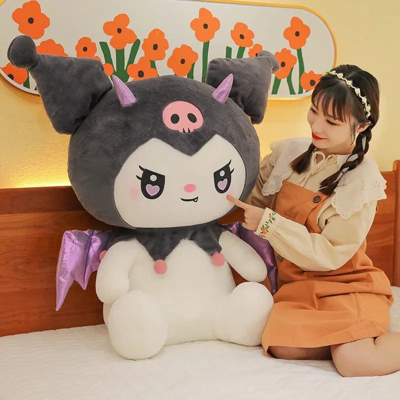 40CM Süße Sanrio Plushie Puppe Cartoon Kuromi Gefüllte Plüsch Puppe Melodie Plüsch Spielzeug Kissen Zimmer Dekoration Kinder Geburtstag Geschenke