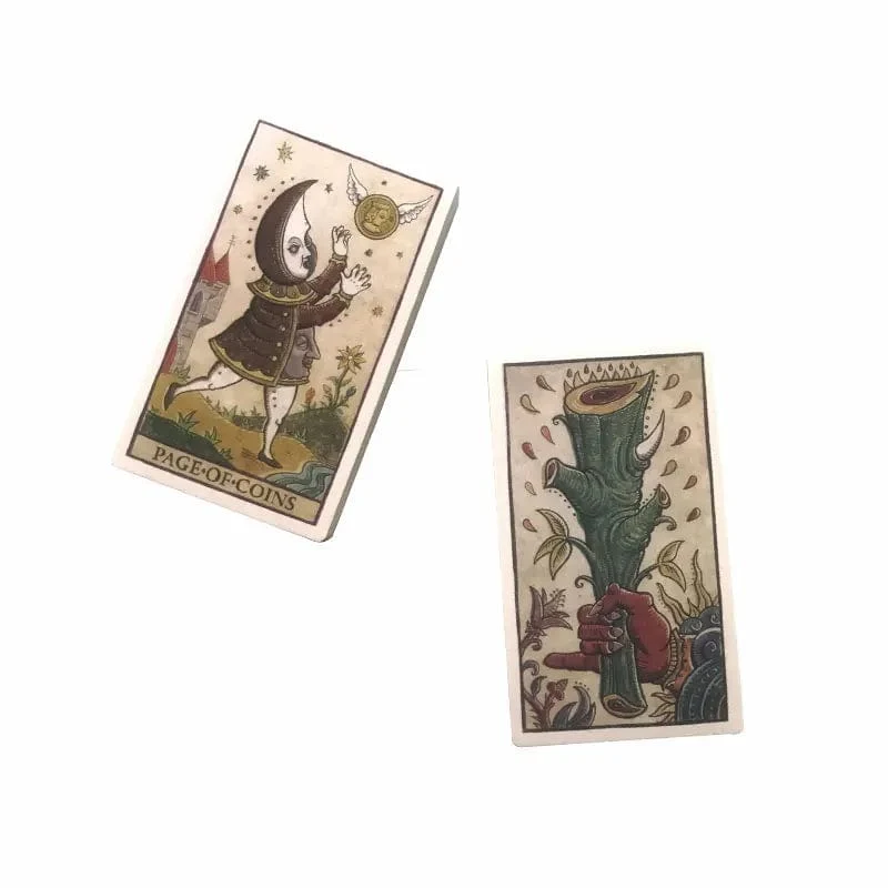 Heiße Verkäufe 12-7 CM Deck: Mond-Tarot Della Luna Deck Schicksals-Wahrsagung Prophezeiungskarte Familienparty-Spiel Spielzeug Tarot-Broschürenführer