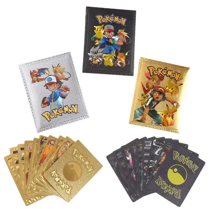 Original Pokemon Karten Pikachu Zufällig 10 Gold Folie Party Spiele Anime Peripheriegeräte Englisch Tisch Spiel Karte Sammlung Kinder Spielzeug