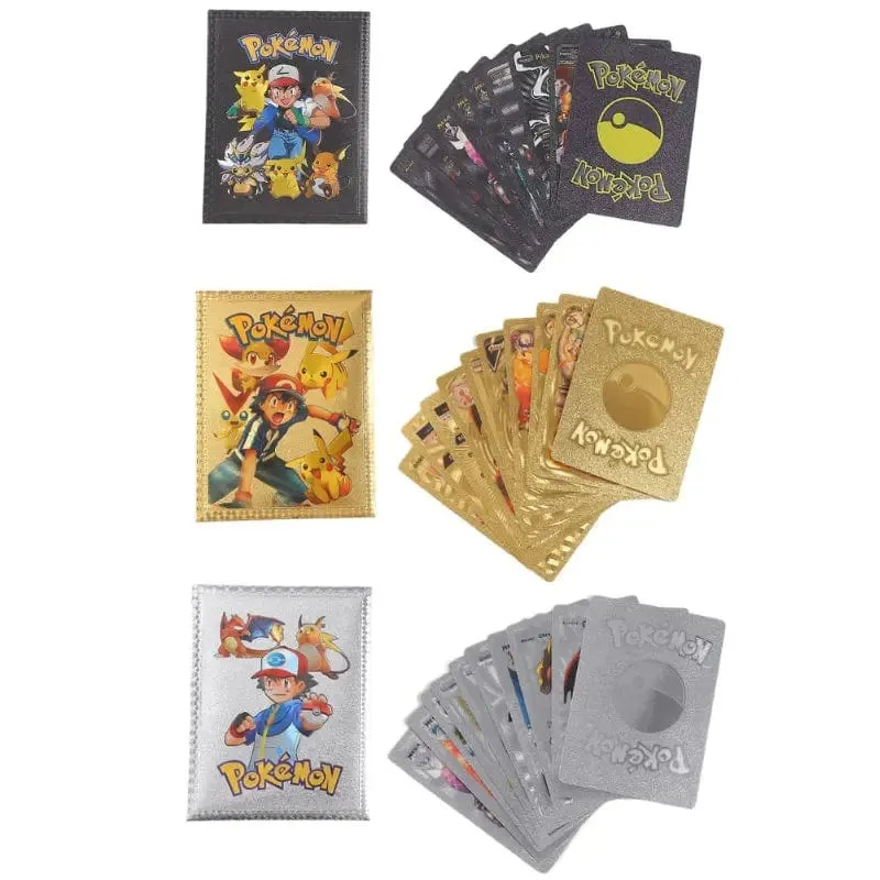 Original Pokemon Karten Pikachu Zufällig 10 Gold Folie Party Spiele Anime Peripheriegeräte Englisch Tisch Spiel Karte Sammlung Kinder Spielzeug