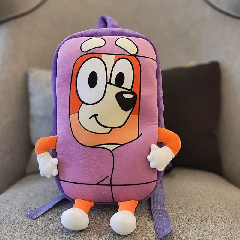 Bluey Family Kawaii Bingo Cartoon Niedlicher Plüsch-Rucksack Kinderschultaschen Anime Peripheriegeräte Mädchen Kinder Urlaub Spielzeug Geschenke