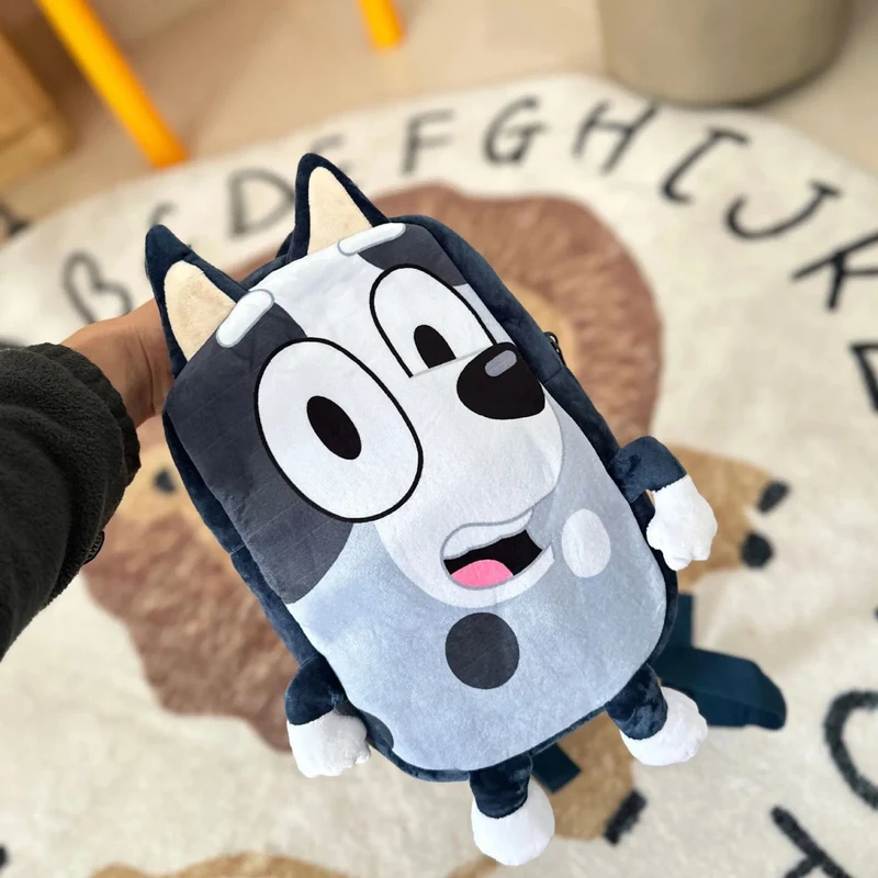Bluey Family Kawaii Bingo Cartoon Niedlicher Plüsch-Rucksack Kinderschultaschen Anime Peripheriegeräte Mädchen Kinder Urlaub Spielzeug Geschenke