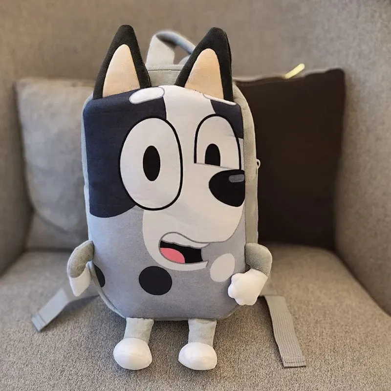 Bluey Family Kawaii Bingo Cartoon Niedlicher Plüsch-Rucksack Kinderschultaschen Anime Peripheriegeräte Mädchen Kinder Urlaub Spielzeug Geschenke
