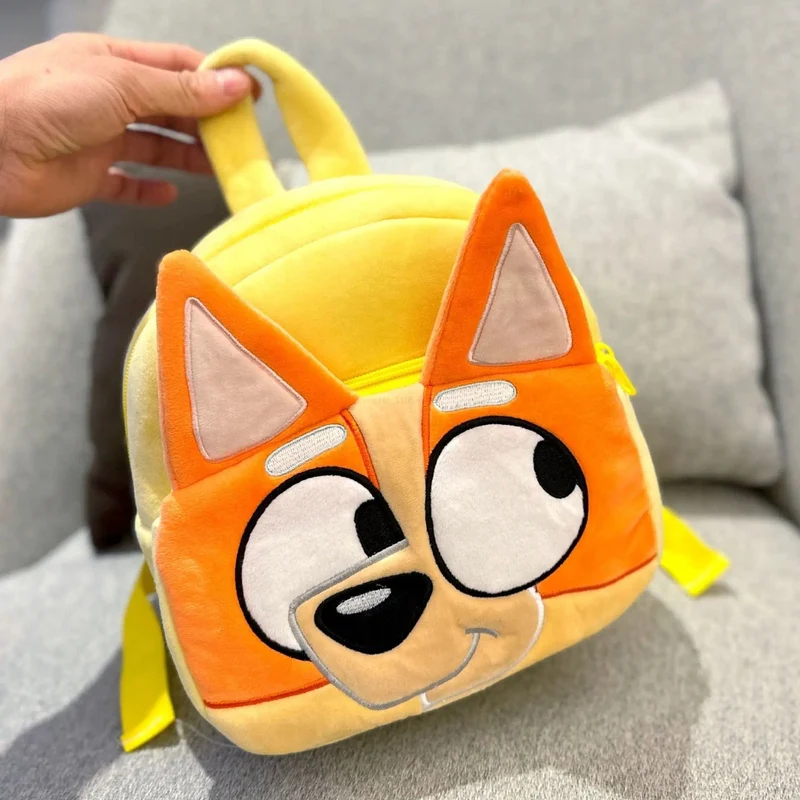 Bluey Family Kawaii Bingo Cartoon Niedlicher Plüsch-Rucksack Kinderschultaschen Anime Peripheriegeräte Mädchen Kinder Urlaub Spielzeug Geschenke