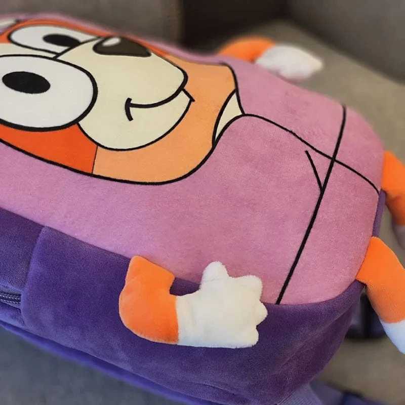 Bluey Family Kawaii Bingo Cartoon Niedlicher Plüsch-Rucksack Kinderschultaschen Anime Peripheriegeräte Mädchen Kinder Urlaub Spielzeug Geschenke